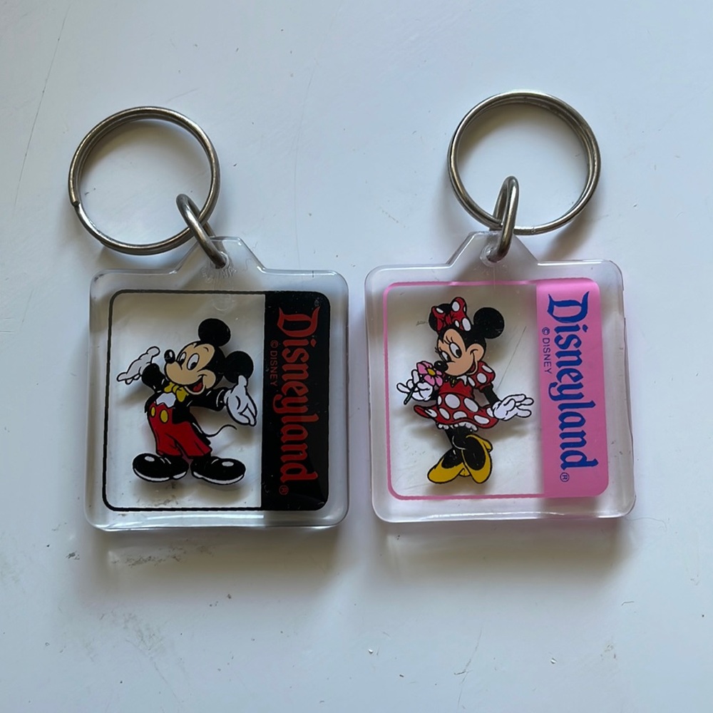 Vintage Disneyland Keychains - Mickey and Minnie